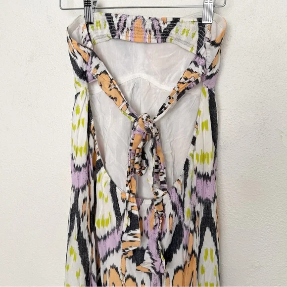 Free People Mojave Aztec Strapless Tie Smocked Open Back Maxi Dress - Picture 6 of 11